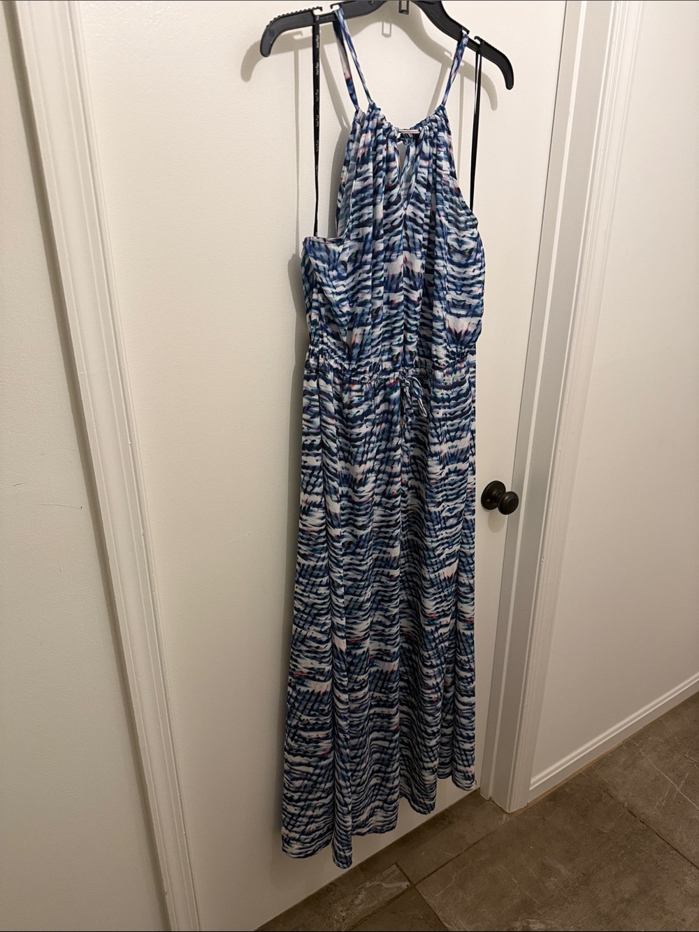 City Chic Blue and White Patterned Maxi Dress